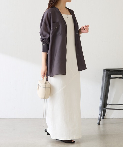 COLLAGE GALLARDAGALANTE(コラージュガリャルダガランテ)の「Q.anos/リラックススリムワンピース(ワンピース・レディース・ブルー/ベージュ/ホワイト・FREE)」の10枚目の写真