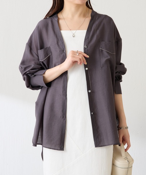 COLLAGE GALLARDAGALANTE(コラージュガリャルダガランテ)の「Q.anos/リラックススリムワンピース(ワンピース・レディース・ブルー/ベージュ/ホワイト・FREE)」の5枚目の写真