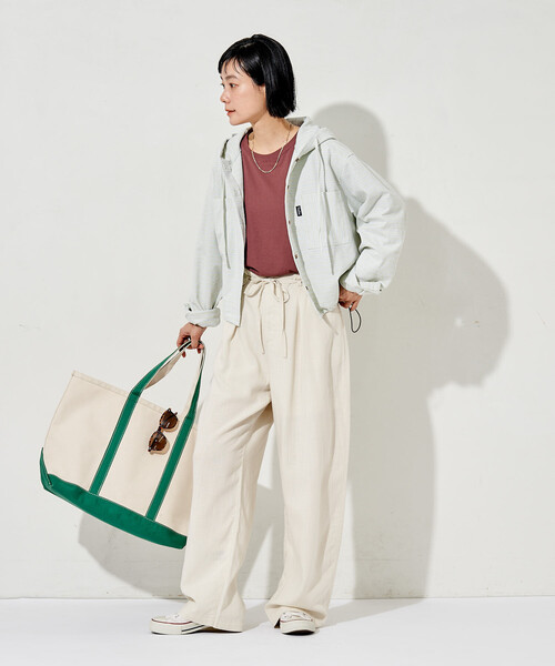 FREAK'S STORE(フリークスストア)の「Foxfire × FREAK'S STORE/フォックスファイヤー ボーダーフード長袖シャツ(シャツ/ブラウス・レディース・ブルー/グリーン/ベージュ・フリ-)」の6枚目の写真