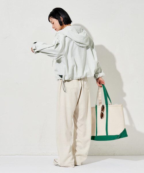 FREAK'S STORE(フリークスストア)の「Foxfire × FREAK'S STORE/フォックスファイヤー ボーダーフード長袖シャツ(シャツ/ブラウス・レディース・ブルー/グリーン/ベージュ・フリ-)」の8枚目の写真