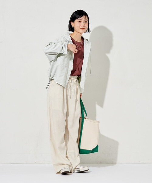 FREAK'S STORE(フリークスストア)の「Foxfire × FREAK'S STORE/フォックスファイヤー ボーダーフード長袖シャツ(シャツ/ブラウス・レディース・ブルー/グリーン/ベージュ・フリ-)」の9枚目の写真