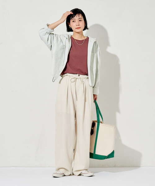 FREAK'S STORE(フリークスストア)の「Foxfire × FREAK'S STORE/フォックスファイヤー ボーダーフード長袖シャツ(シャツ/ブラウス・レディース・ブルー/グリーン/ベージュ・フリ-)」の10枚目の写真