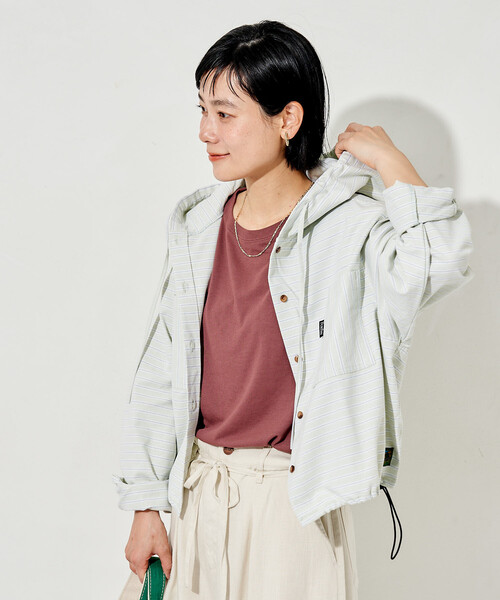 FREAK'S STORE(フリークスストア)の「Foxfire × FREAK'S STORE/フォックスファイヤー ボーダーフード長袖シャツ(シャツ/ブラウス・レディース・ブルー/グリーン/ベージュ・フリ-)」の17枚目の写真