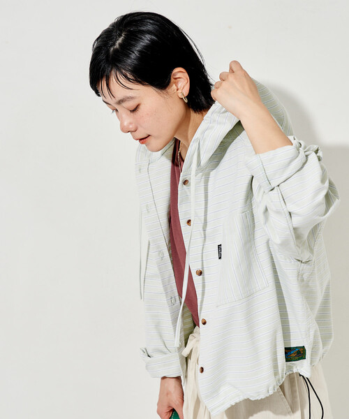 FREAK'S STORE(フリークスストア)の「Foxfire × FREAK'S STORE/フォックスファイヤー ボーダーフード長袖シャツ(シャツ/ブラウス・レディース・ブルー/グリーン/ベージュ・フリ-)」の18枚目の写真
