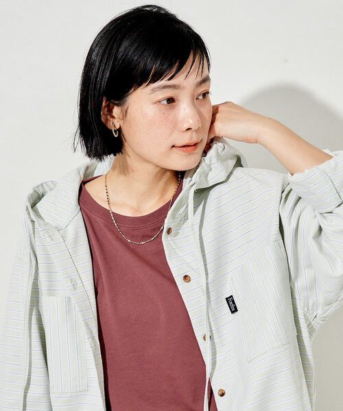 FREAK'S STORE(フリークスストア)の「Foxfire × FREAK'S STORE/フォックスファイヤー ボーダーフード長袖シャツ(シャツ/ブラウス・レディース・ブルー/グリーン/ベージュ・フリ-)」の19枚目の写真