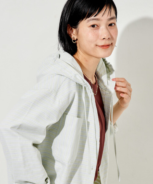FREAK'S STORE(フリークスストア)の「Foxfire × FREAK'S STORE/フォックスファイヤー ボーダーフード長袖シャツ(シャツ/ブラウス・レディース・ブルー/グリーン/ベージュ・フリ-)」の20枚目の写真
