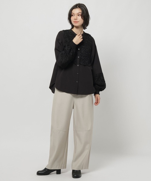 niko and...(ニコアンド)の「チュールレース重ね風ブラウス(シャツ/ブラウス・レディース・オフホワイト/ブラック・LARGE/MEDIUM)」の14枚目の写真