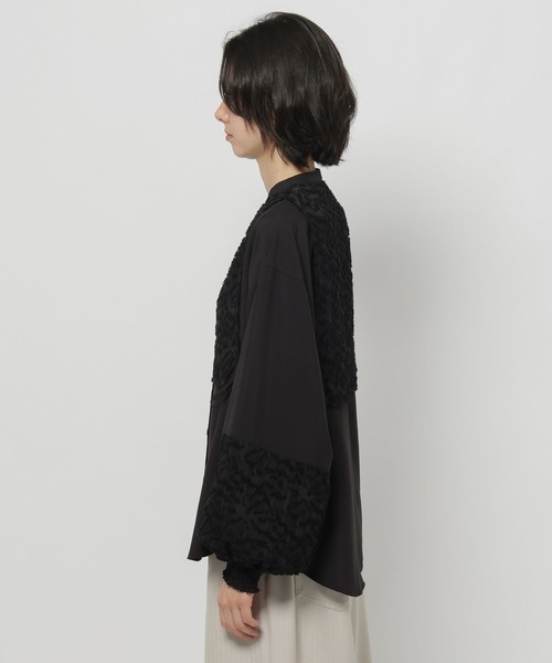 niko and...(ニコアンド)の「チュールレース重ね風ブラウス(シャツ/ブラウス・レディース・オフホワイト/ブラック・LARGE/MEDIUM)」の18枚目の写真