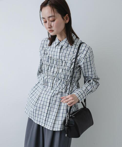 SENSE OF PLACE by URBAN RESEARCH（センスオブプレイスバイアーバンリサーチ）の「ラウンドスクエアソフトバッグ（ハンドバッグ・レディース・マスタード/ブラック/ライトベージュ・ONE）」の6枚目の写真