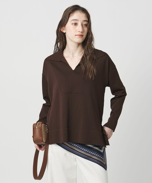 UNITED ARROWS(ユナイテッドアローズ)の「スキッパー プルオーバーニット(ニット/セーター・レディース・ライトブルー/ネイビー/ダークブラウン・FREE)」の10枚目の写真