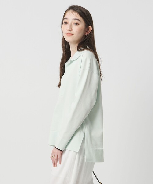 UNITED ARROWS(ユナイテッドアローズ)の「スキッパー プルオーバーニット(ニット/セーター・レディース・ライトブルー/ネイビー/ダークブラウン・FREE)」の14枚目の写真