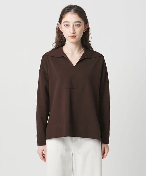 UNITED ARROWS(ユナイテッドアローズ)の「スキッパー プルオーバーニット(ニット/セーター・レディース・ライトブルー/ネイビー/ダークブラウン・FREE)」の20枚目の写真