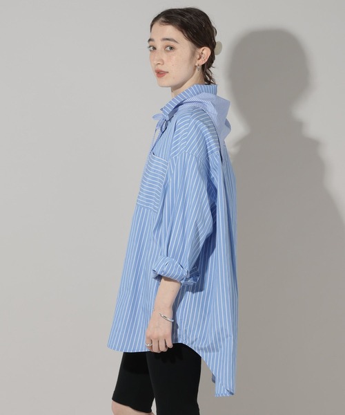 GEORGE'S（ジョージズ）の「スカーフセットロングシャツ（シャツ/ブラウス・レディース・ブルー/ベージュ・FREE）」の19枚目の写真