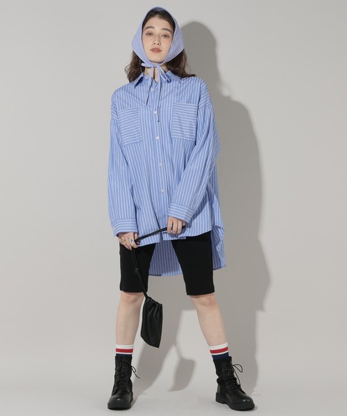 GEORGE'S（ジョージズ）の「スカーフセットロングシャツ（シャツ/ブラウス・レディース・ブルー/ベージュ・FREE）」の13枚目の写真