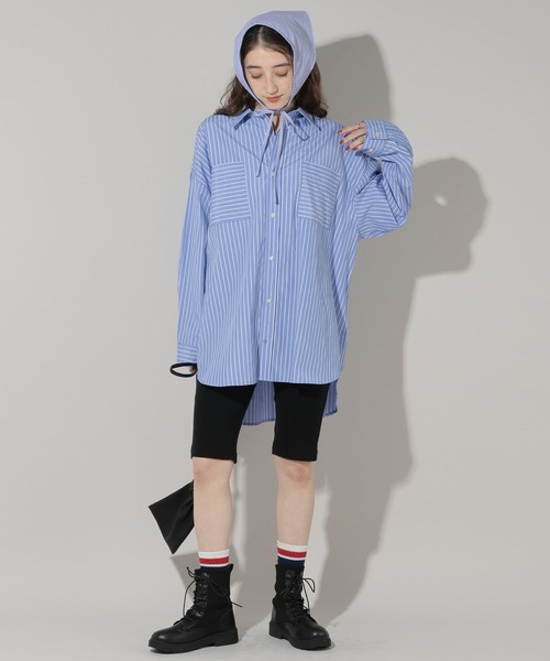 GEORGE'S（ジョージズ）の「スカーフセットロングシャツ（シャツ/ブラウス・レディース・ブルー/ベージュ・FREE）」の14枚目の写真
