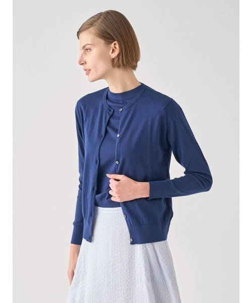 JOHN SMEDLEY(ジョンスメドレー)の「長袖コットンニットカーディガン(カーディガン/ボレロ・レディース・ネイビー系1・M/S)」の3枚目の写真