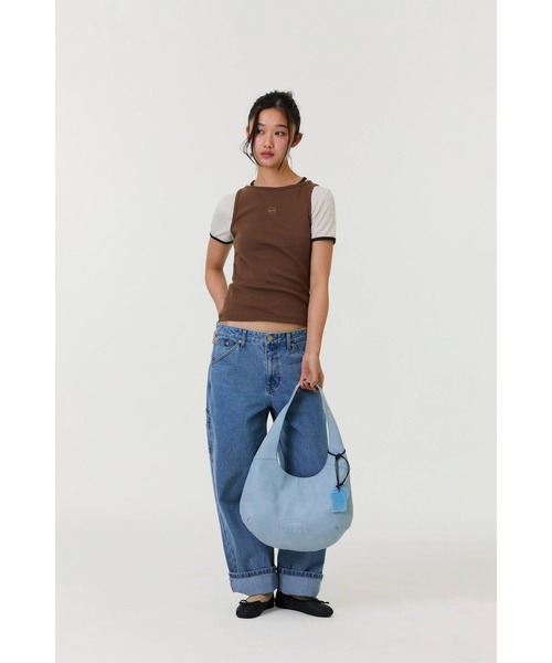 EMIS(イミス)の「LOGO EMBOSSED SHOULDER BAG(ショルダーバッグ・レディース・ライトブルー/ベージュ/ピンク・FREE)」の21枚目の写真