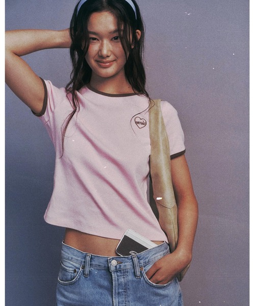 EMIS(イミス)の「LOGO EMBOSSED SHOULDER BAG(ショルダーバッグ・レディース・ライトブルー/ベージュ/ピンク・FREE)」の22枚目の写真