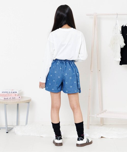 algy（アルジー）の「ガーリーゲーミングロンT（Tシャツ/カットソー・キッズ・オフホワイト/ピンク/サックスブルー・160/150/140/130）」の5枚目の写真