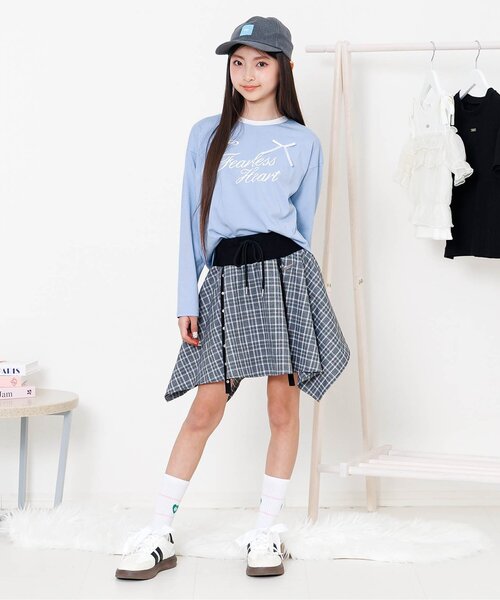 algy（アルジー）の「ガーリーゲーミングロンT（Tシャツ/カットソー・キッズ・オフホワイト/ピンク/サックスブルー・160/150/140/130）」の8枚目の写真