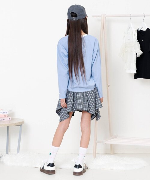 algy（アルジー）の「ガーリーゲーミングロンT（Tシャツ/カットソー・キッズ・オフホワイト/ピンク/サックスブルー・160/150/140/130）」の9枚目の写真