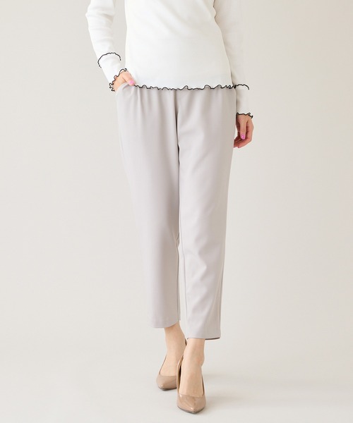 Rose Tiara(ローズティアラ)の「【セットアップ対応】【イージーケア】ストレッチツイルパンツ(その他パンツ・レディース・ネイビー/ベージュ・46/42/40/38)」の1枚目の写真