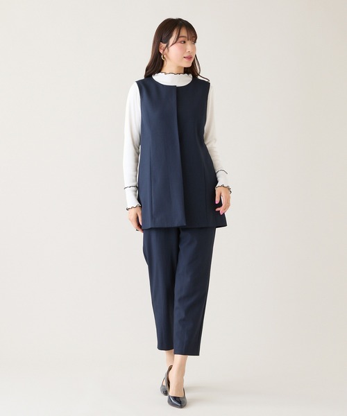 Rose Tiara(ローズティアラ)の「【セットアップ対応】【イージーケア】ストレッチツイルパンツ(その他パンツ・レディース・ネイビー/ベージュ・46/42/40/38)」の11枚目の写真