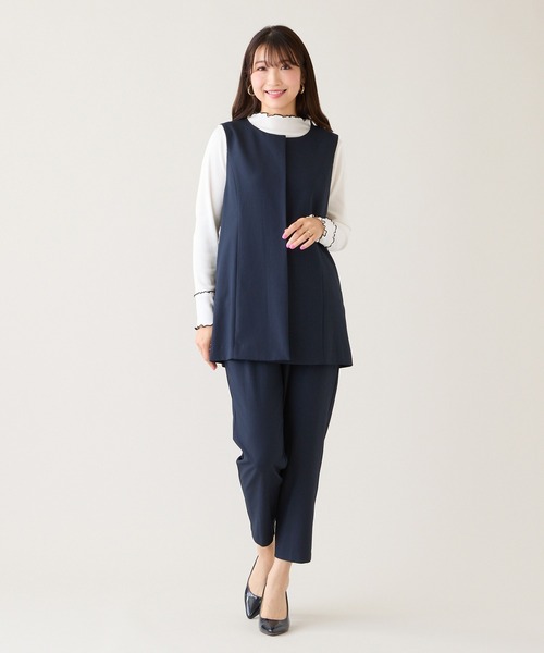 Rose Tiara(ローズティアラ)の「【セットアップ対応】【イージーケア】ストレッチツイルパンツ(その他パンツ・レディース・ネイビー/ベージュ・46/42/40/38)」の16枚目の写真