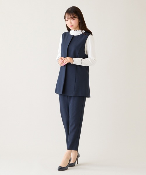 Rose Tiara(ローズティアラ)の「【セットアップ対応】【イージーケア】ストレッチツイルパンツ(その他パンツ・レディース・ネイビー/ベージュ・46/42/40/38)」の13枚目の写真