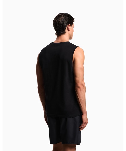 EMPORIO ARMANI(エンポリオアルマーニ)の「<オンライン限定>【エンポリオ アルマーニ】ビーチウェア タンクトップ ジャージー ボールドロゴ(タンクトップ・メンズ・ブラック/ホワイト・LARGE/MEDIUM/SMALL/X-LARGE)」の3枚目の写真