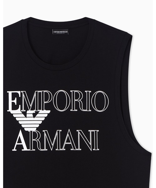 EMPORIO ARMANI(エンポリオアルマーニ)の「<オンライン限定>【エンポリオ アルマーニ】ビーチウェア タンクトップ ジャージー ボールドロゴ(タンクトップ・メンズ・ブラック/ホワイト・LARGE/MEDIUM/SMALL/X-LARGE)」の4枚目の写真