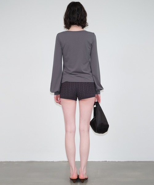 SOLWEIGE(ソルヴェイグ)の「【SOLWEIGE】ソフトパフスリーブ クルーネック長袖Tシャツ(Tシャツ/カットソー・レディース・グレー/アイボリー・S/M/L)」の20枚目の写真