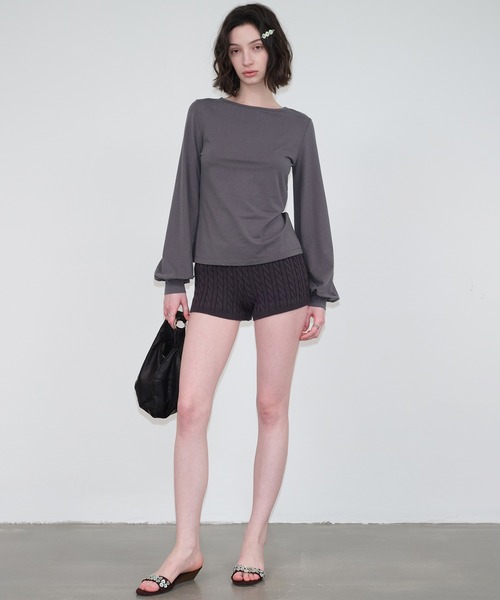 SOLWEIGE(ソルヴェイグ)の「【SOLWEIGE】ソフトパフスリーブ クルーネック長袖Tシャツ(Tシャツ/カットソー・レディース・グレー/アイボリー・S/M/L)」の21枚目の写真