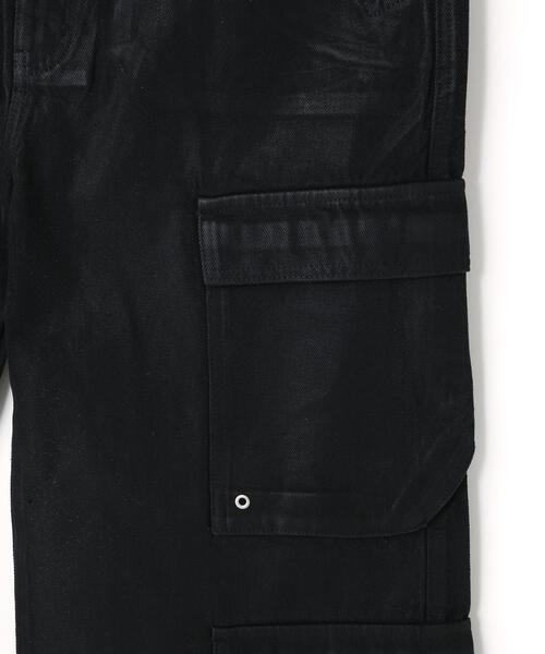 DANKE SCHON（ダンケシェーン）の「DankeSchon/ダンケシェーン/11oz RABBER COATED FLARE CARGO PANTS（カーゴパンツ・レディース・ブラック・XL/M/L）」の3枚目の写真