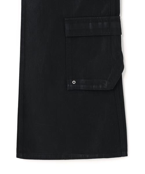 DANKE SCHON（ダンケシェーン）の「DankeSchon/ダンケシェーン/11oz RABBER COATED FLARE CARGO PANTS（カーゴパンツ・レディース・ブラック・XL/M/L）」の4枚目の写真