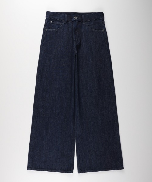 Right-on（ライトオン）の「【HONEYSUCKLE ROSE】ハイライズ ワイドデニムパンツ (ヴィンテージ加工 / 体型カバー / 大人カジュアル)（デニムパンツ・レディース・ノンウォッシュ/ダークインディゴブルー/ライトインディゴブルー・S/M/L/XL）」の15枚目の写真