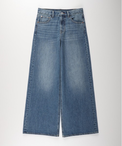 Right-on（ライトオン）の「【HONEYSUCKLE ROSE】ハイライズ ワイドデニムパンツ (ヴィンテージ加工 / 体型カバー / 大人カジュアル)（デニムパンツ・レディース・ノンウォッシュ/ダークインディゴブルー/ライトインディゴブルー・S/M/L/XL）」の16枚目の写真