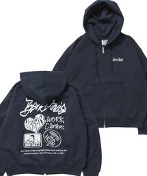 BEN DAVIS/WHITE LABEL（ベンデイビス ホワイトラベル）の「【BEN DAVIS（ベンデイビス）】TAGGING JERSEY ZIP HOODY / ヘビーウェイト 刺繍 スウェット ジップパーカー 刺繍 【短丈】（パーカー）」