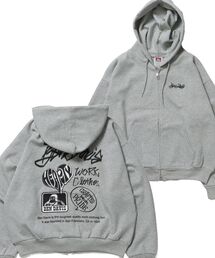 BEN DAVIS（ベンデイビス）の「【BEN DAVIS（ベンデイビス）】TAGGING JERSEY ZIP HOODY / ヘビーウェイト 刺繍 スウェット ジップパーカー 刺繍 【短丈】（パーカー）」