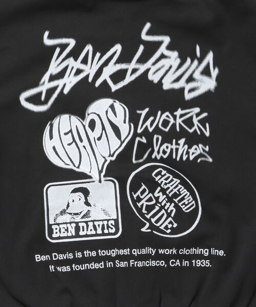 BEN DAVIS(ベンデイビス)の「【BEN DAVIS(ベンデイビス)】TAGGING JERSEY ZIP HOODY / ヘビーウェイト 刺繍 スウェット ジップパーカー 刺繍 【短丈】(パーカー・メンズ・ネイビー/グレー/ブラック・MEDIUM/LARGE)」の10枚目の写真