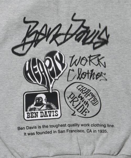 BEN DAVIS(ベンデイビス)の「【BEN DAVIS(ベンデイビス)】TAGGING JERSEY ZIP HOODY / ヘビーウェイト 刺繍 スウェット ジップパーカー 刺繍 【短丈】(パーカー・メンズ・ネイビー/グレー/ブラック・MEDIUM/LARGE)」の16枚目の写真