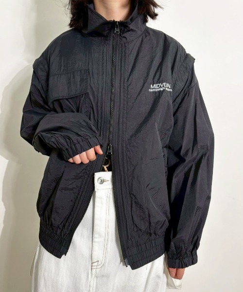 MIDVEIN(ミッドヴェイン)の「utility blouson(ナイロンジャケット・レディース・ブラック/ネイビー/ベージュ・FREE)」の2枚目の写真