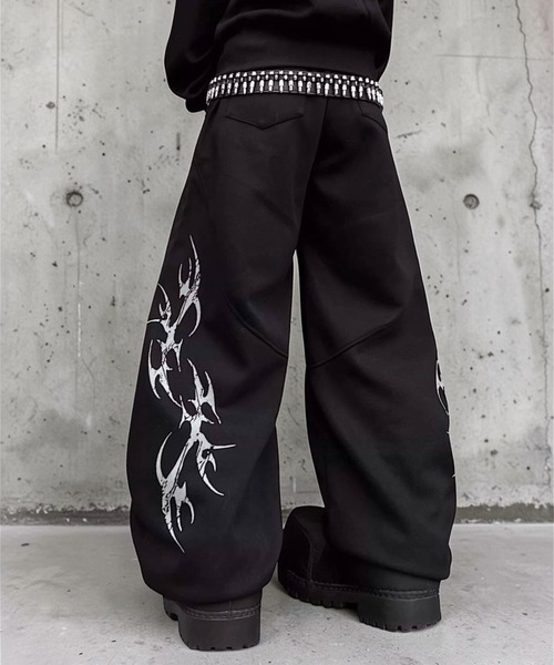 mushwear（マッシュウェア）の「トライバルラインスウェットパンツ（スウェットパンツ・メンズ・ブラック/ホワイト・SMALL/LARGE/MEDIUM/X-LARGE）」の6枚目の写真
