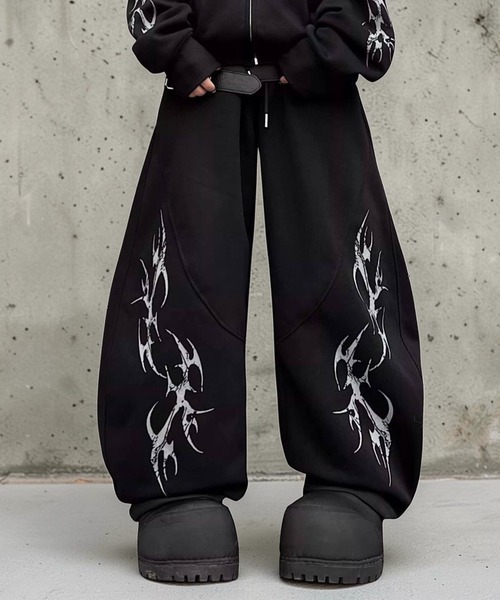 mushwear（マッシュウェア）の「トライバルラインスウェットパンツ（スウェットパンツ・メンズ・ブラック/ホワイト・SMALL/LARGE/MEDIUM/X-LARGE）」の13枚目の写真
