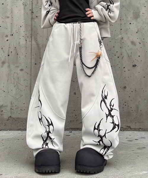 mushwear（マッシュウェア）の「トライバルラインスウェットパンツ（スウェットパンツ・メンズ・ブラック/ホワイト・SMALL/LARGE/MEDIUM/X-LARGE）」の14枚目の写真