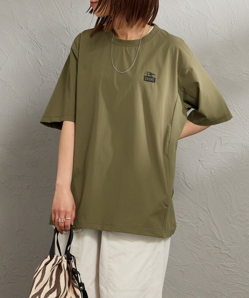 CHUMS（チャムス）の「【WEB限定】[CHUMS/チャムス] エアトレイル ストレッチ バックプリントTシャツ（Tシャツ/カットソー・レディース・カーキ/ブラック/ライトグレー・XL/L/M）」の18枚目の写真