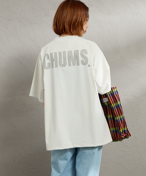 CHUMS（チャムス）の「【WEB限定】[CHUMS/チャムス] エアトレイル ストレッチ バックプリントTシャツ（Tシャツ/カットソー・レディース・カーキ/ブラック/ライトグレー・XL/L/M）」の8枚目の写真