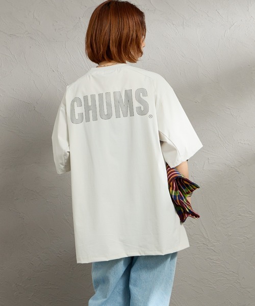 CHUMS（チャムス）の「【WEB限定】[CHUMS/チャムス] エアトレイル ストレッチ バックプリントTシャツ（Tシャツ/カットソー・レディース・カーキ/ブラック/ライトグレー・XL/L/M）」の9枚目の写真