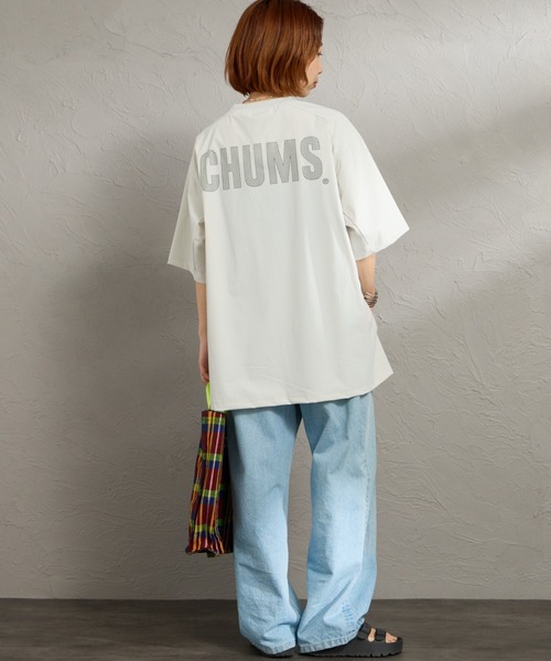 CHUMS（チャムス）の「【WEB限定】[CHUMS/チャムス] エアトレイル ストレッチ バックプリントTシャツ（Tシャツ/カットソー・レディース・カーキ/ブラック/ライトグレー・XL/L/M）」の13枚目の写真