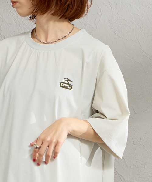 CHUMS（チャムス）の「【WEB限定】[CHUMS/チャムス] エアトレイル ストレッチ バックプリントTシャツ（Tシャツ/カットソー・レディース・カーキ/ブラック/ライトグレー・XL/L/M）」の14枚目の写真